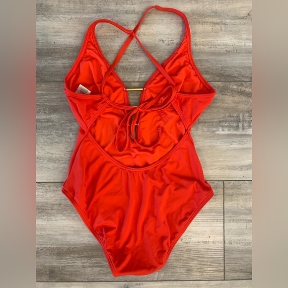 ♥️Carmen Marc Valvo, 6, Waist Synching, Brilliant Red, One Piece Swimsuit - Picture 5 of 8